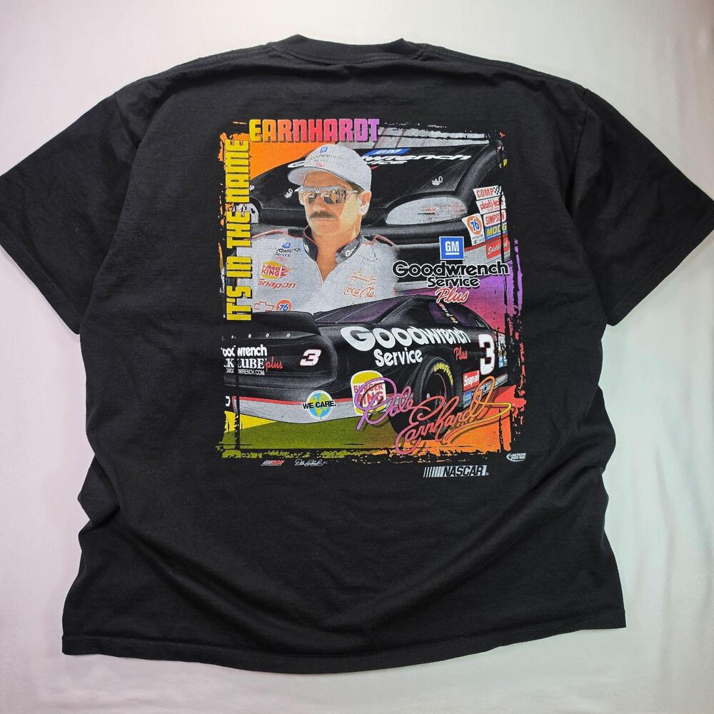 Vintage 90's Chase Authentics Earnhardt NASCAR Shirt XL Black Goodwrench Tee